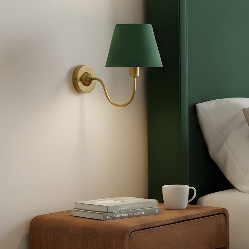 Swan Neck Wall Light- Brass w Various Shades