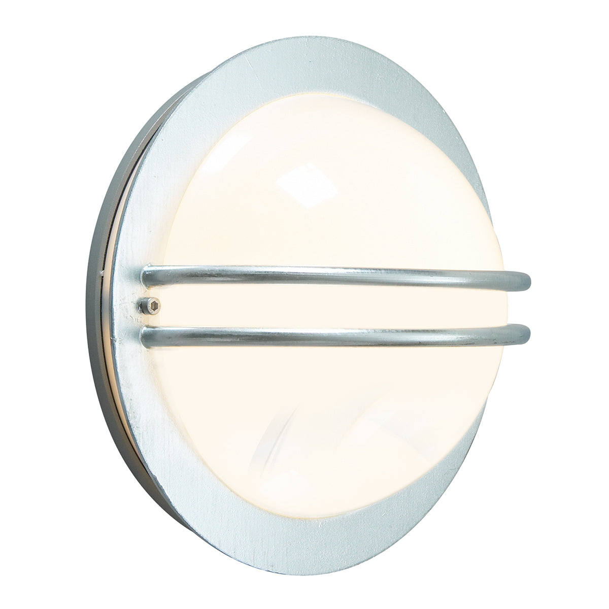 Bremen 1 Light Wall Lantern - Galvanised With Opal Glass - Cusack Lighting