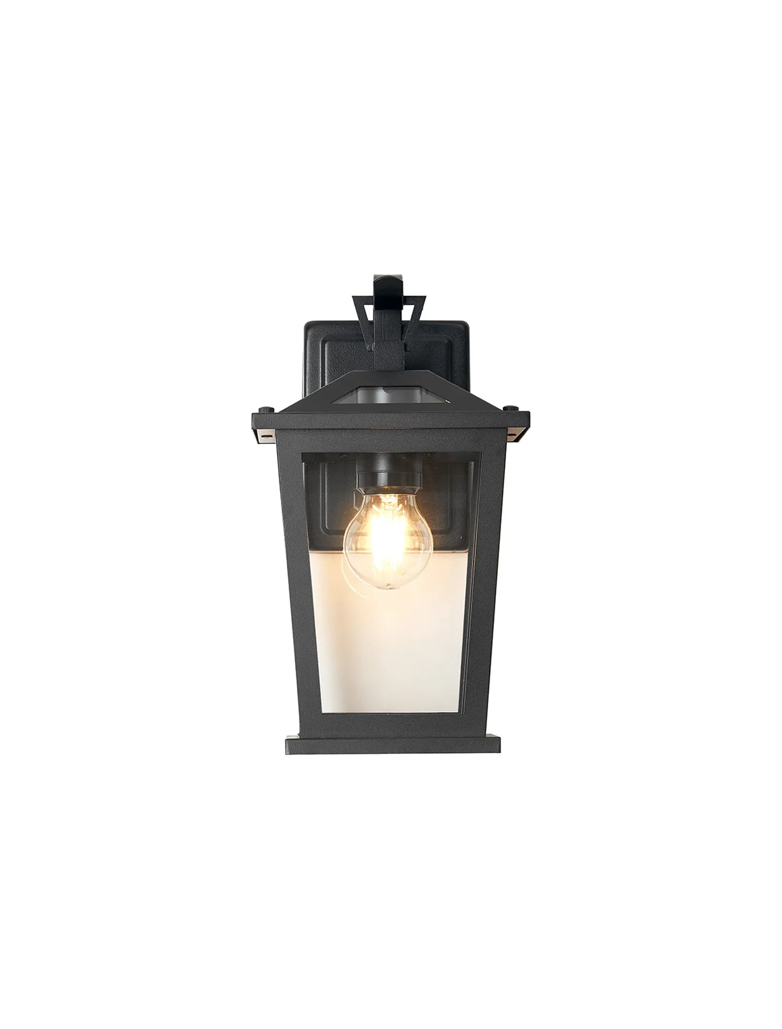 Bury Down Tapered Rectangle Wall Lamp- Satin Black/Clear Glass