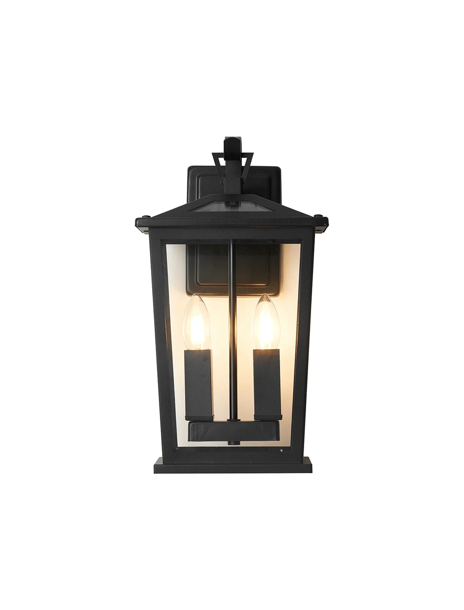 Bury Down Tapered Rectangle Wall Lamp- Satin Black/Clear Glass