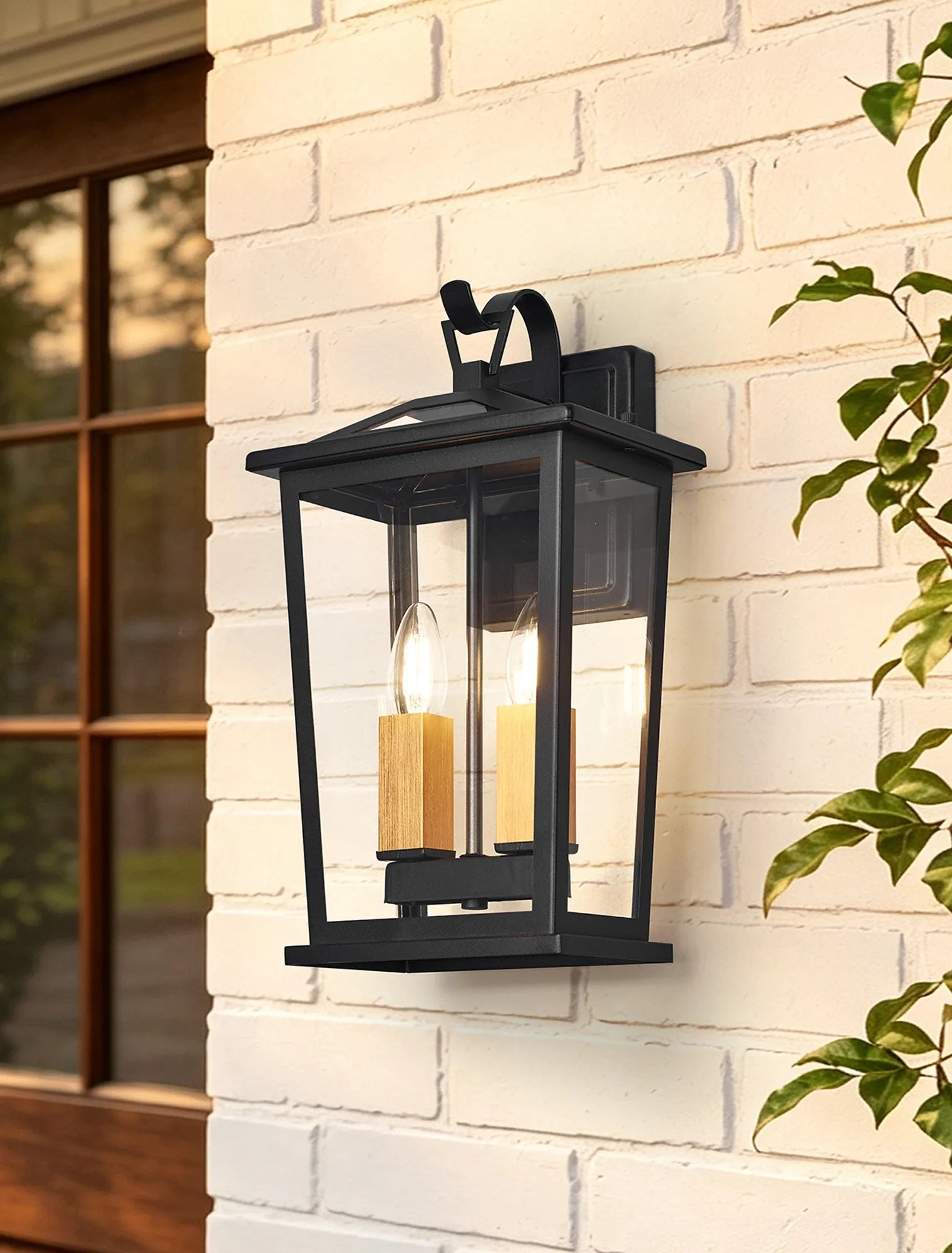 Bury Down Tapered Rectangle Wall Lamp- Satin Black/Clear Glass