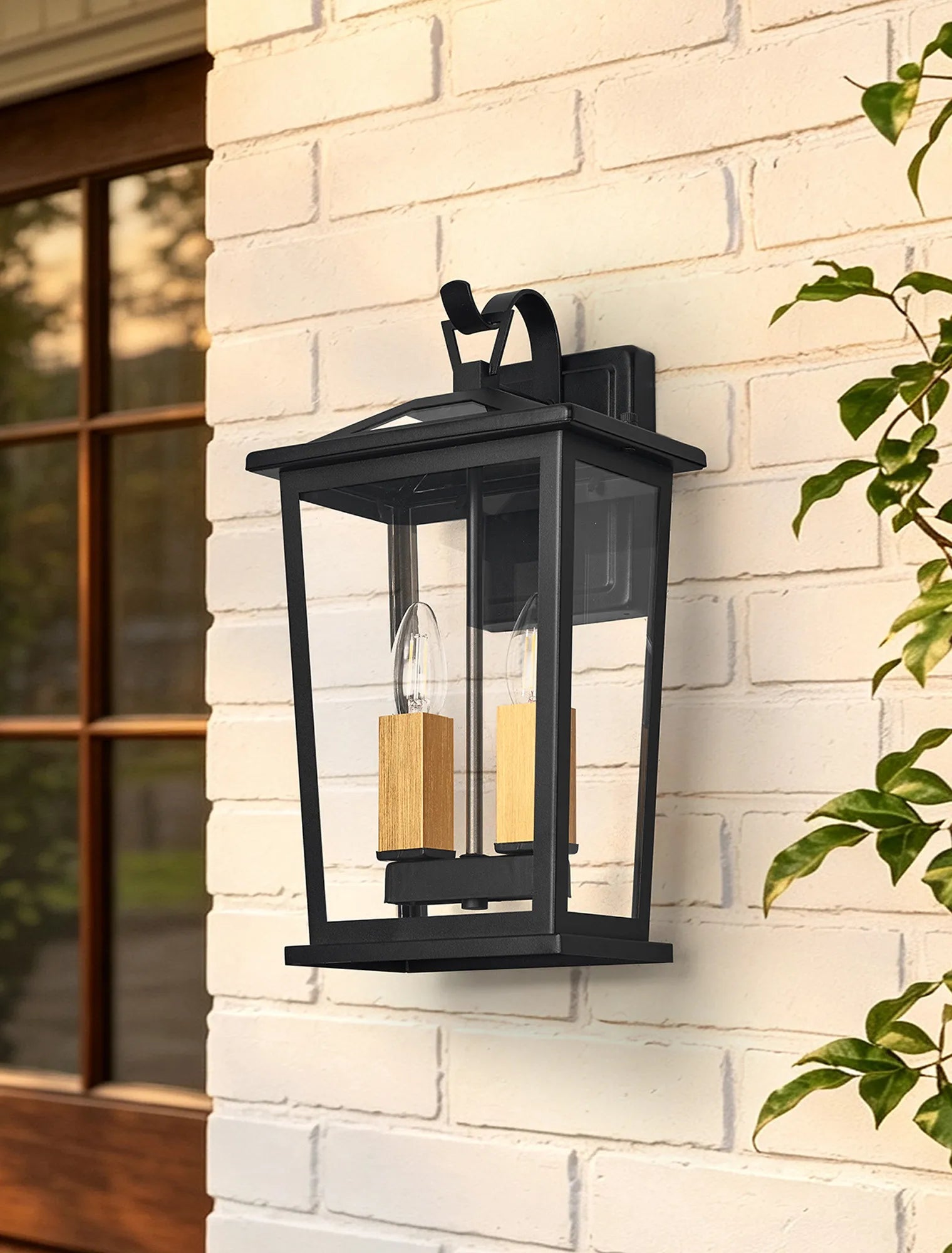 Bury Down Tapered Rectangle Wall Lamp- Satin Black/Clear Glass