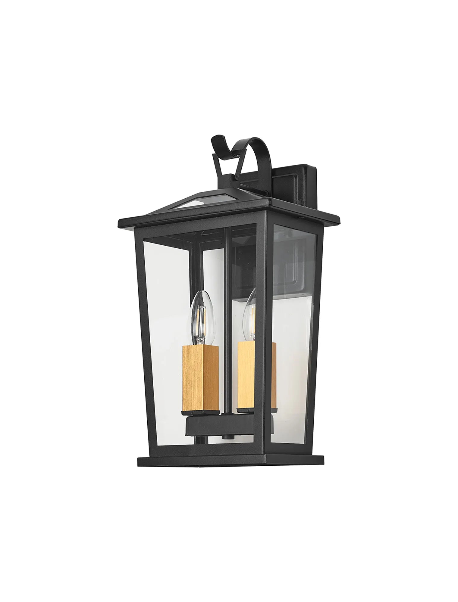 Bury Down Tapered Rectangle Wall Lamp- Satin Black/Clear Glass