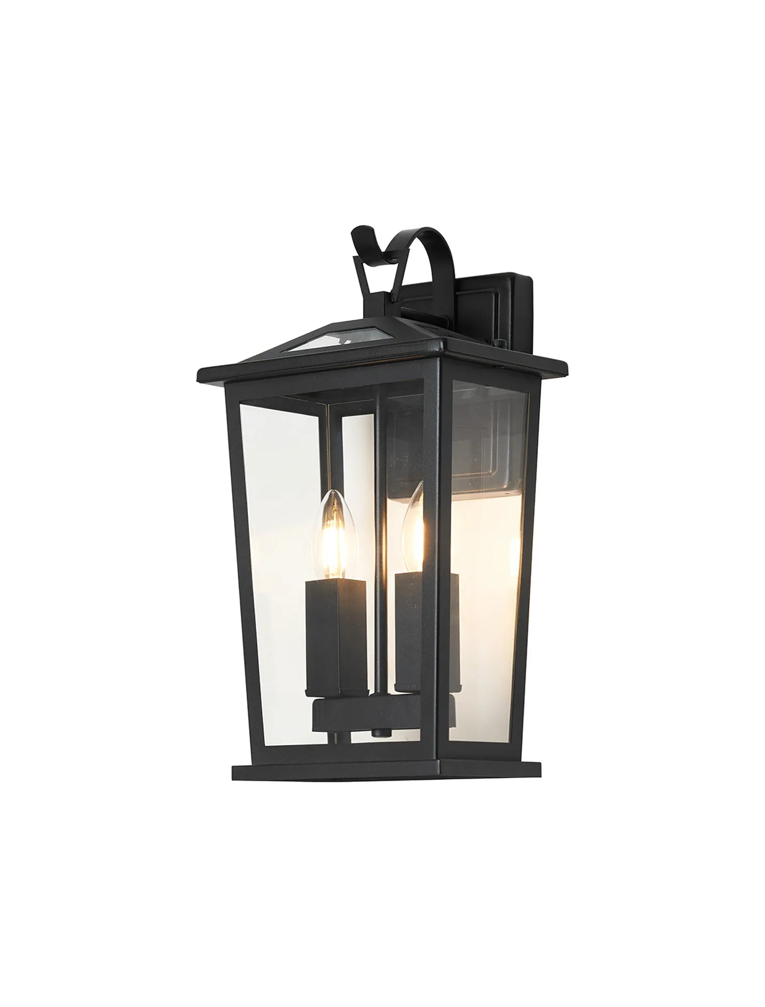 Bury Down Tapered Rectangle Wall Lamp- Satin Black/Clear Glass