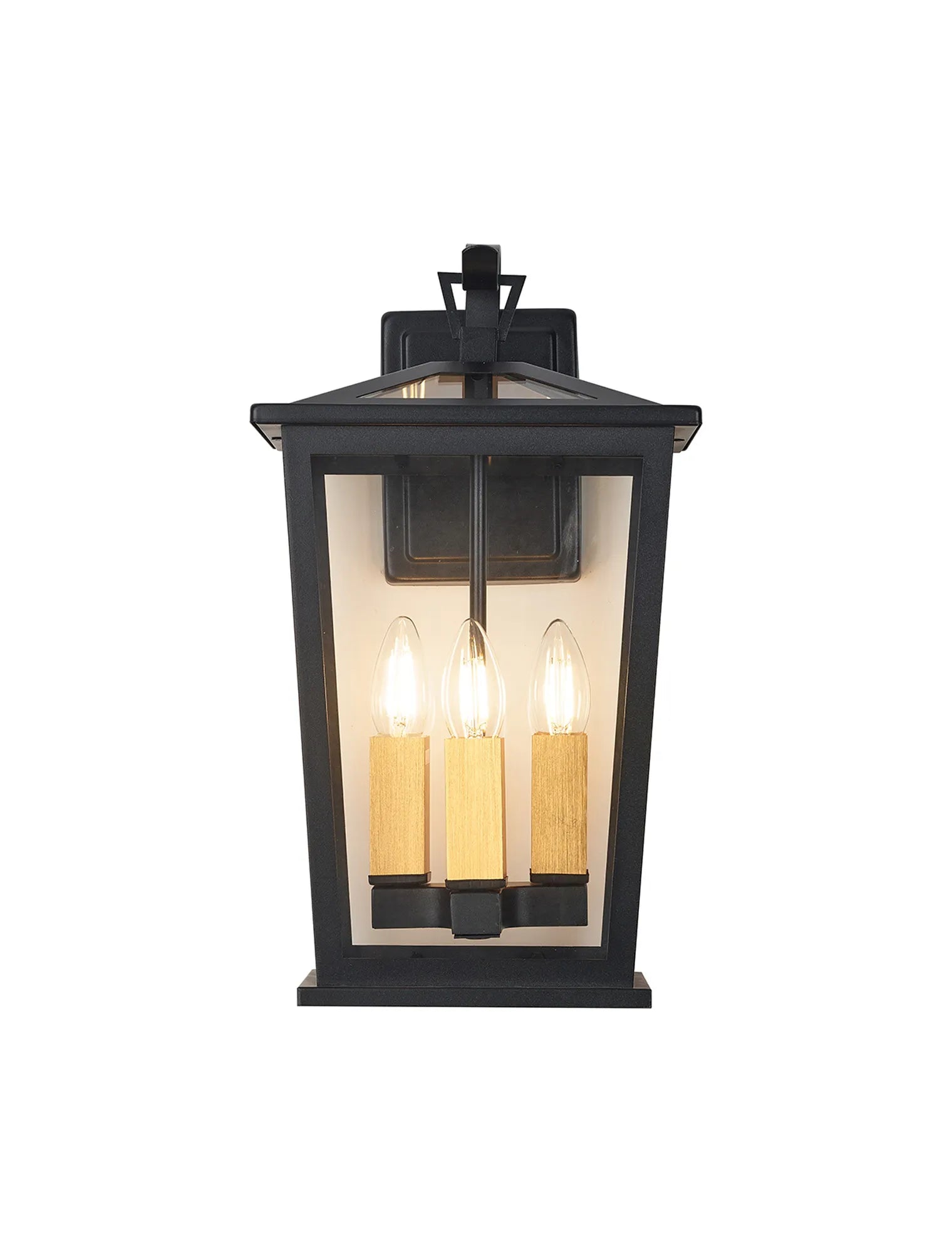 Bury Down Tapered Rectangle Wall Lamp- Satin Black/Clear Glass