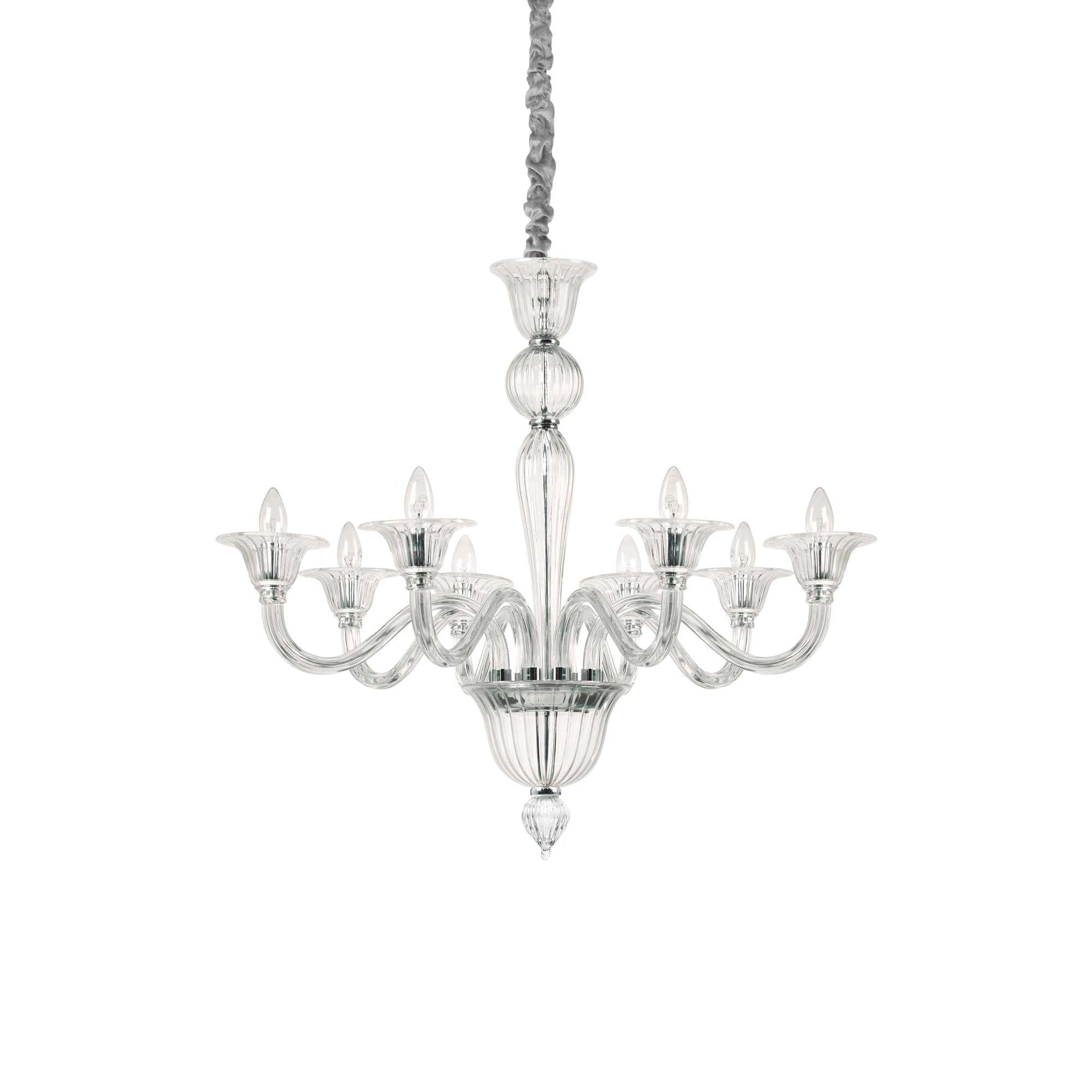 Brigitta centre ceiling light 8/12Lt - Amber/Transparent Finish - Cusack Lighting