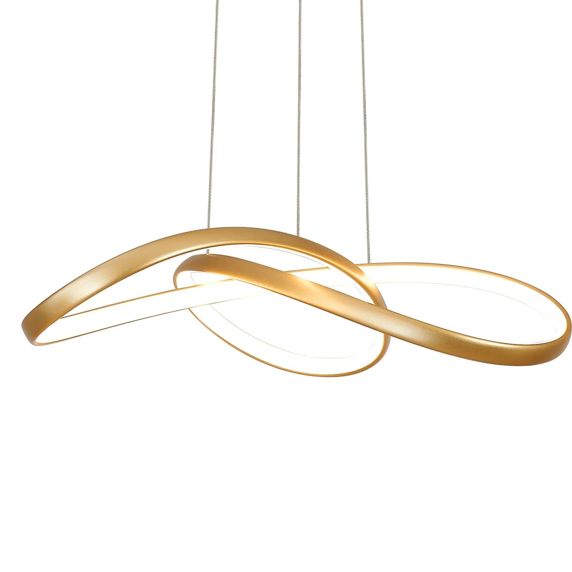 Berte Triac 3000K Dimmable Twisted Pendant- Champagne Gold