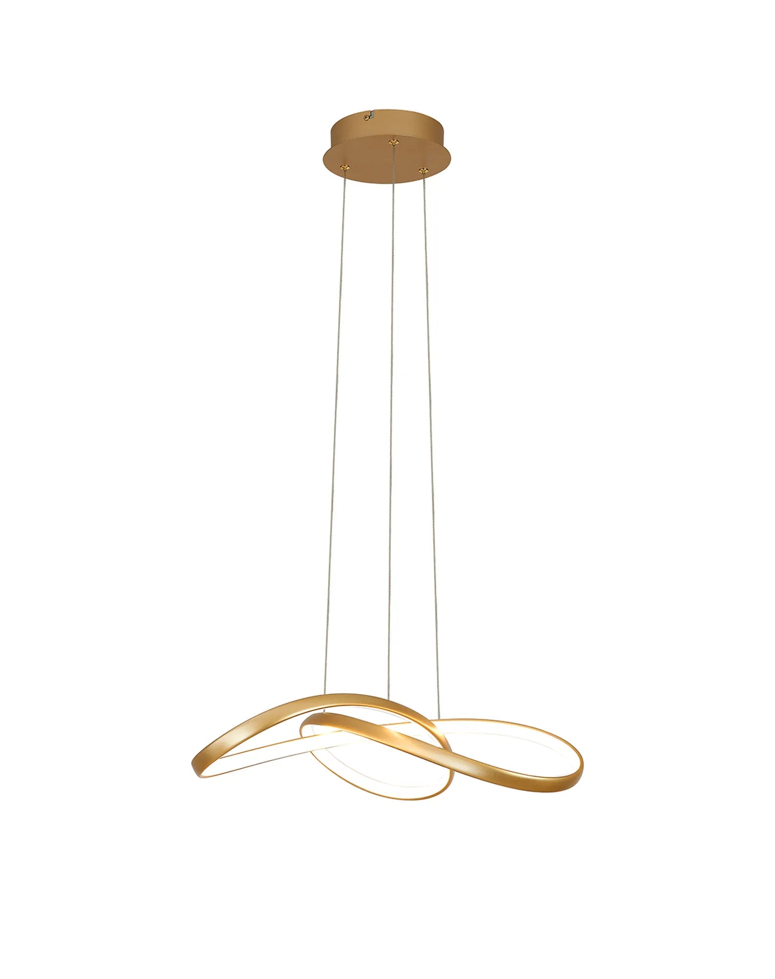Berte Triac 3000K Dimmable Twisted Pendant- Champagne Gold