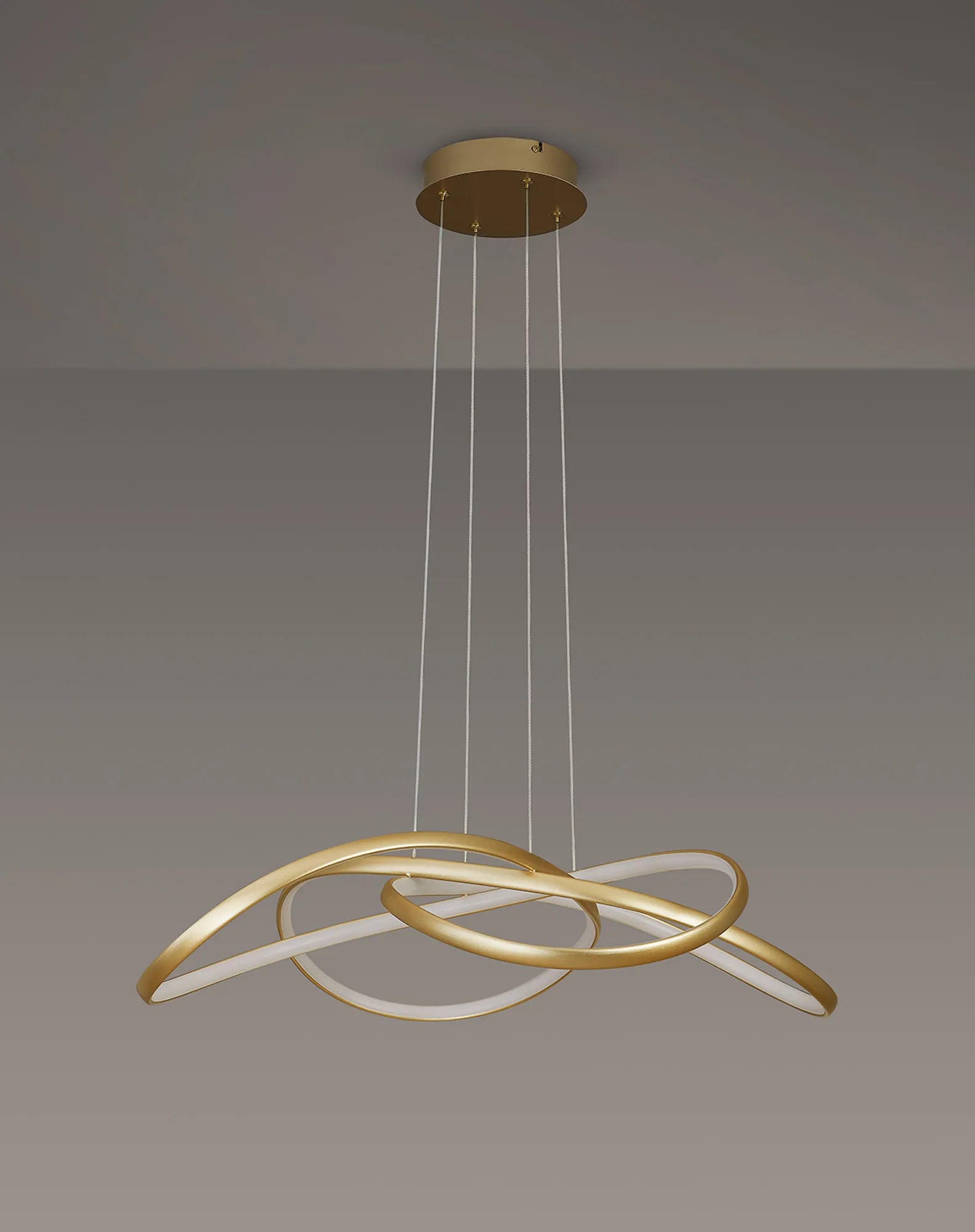 Berte Triac 3000K Dimmable Twisted Pendant- Champagne Gold