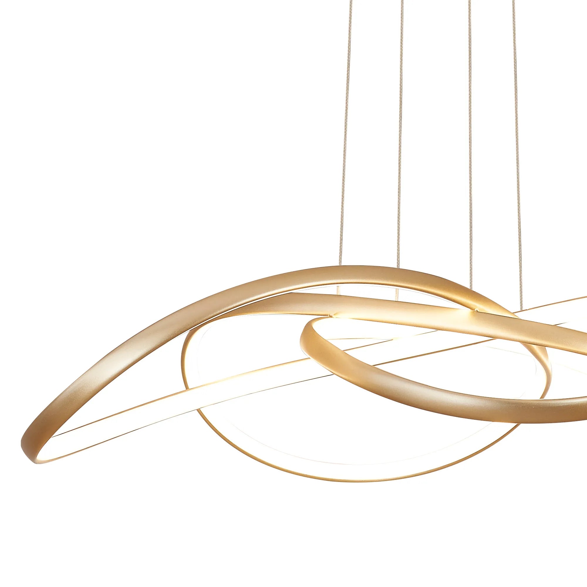 Berte Triac 3000K Dimmable Twisted Pendant- Champagne Gold