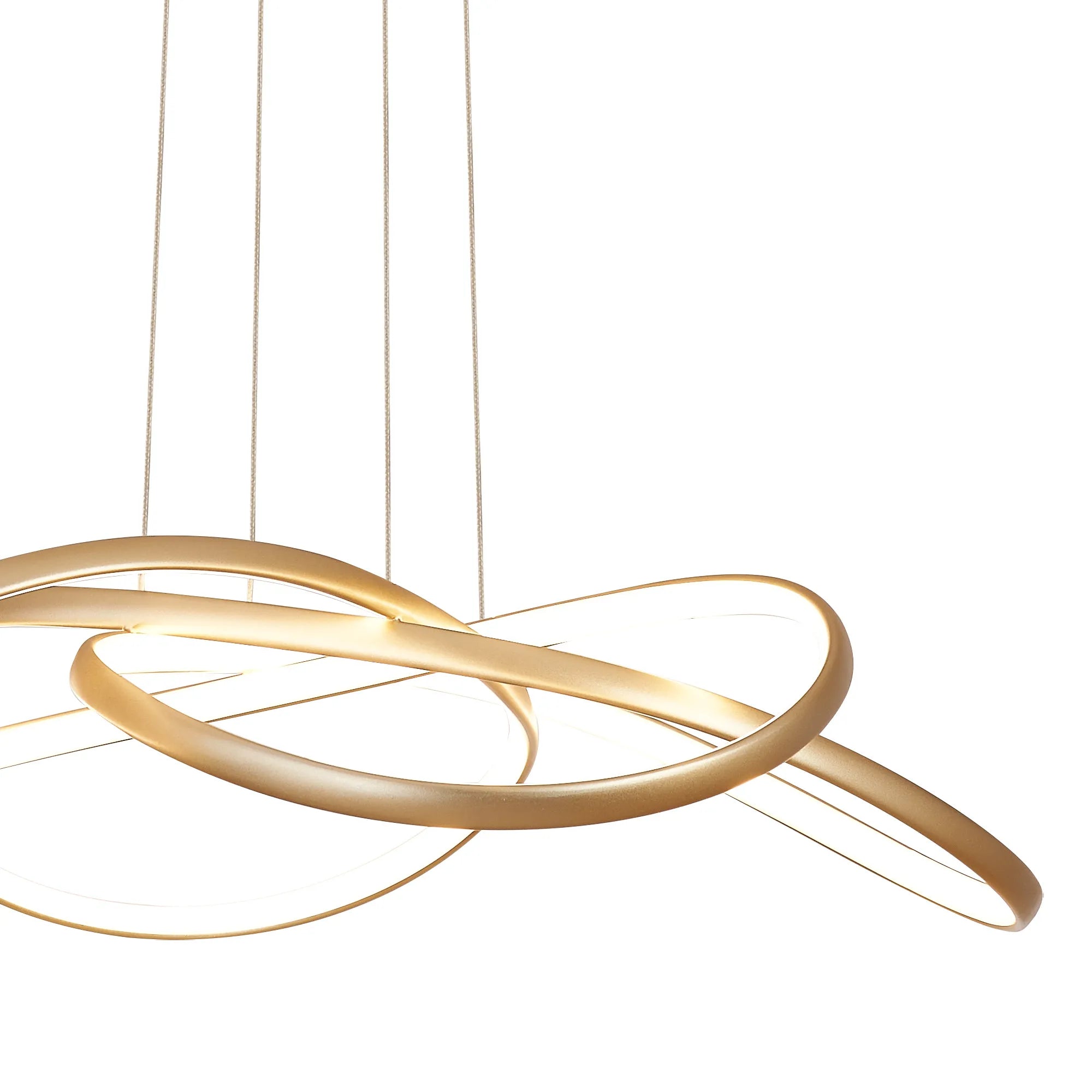 Berte Triac 3000K Dimmable Twisted Pendant- Champagne Gold