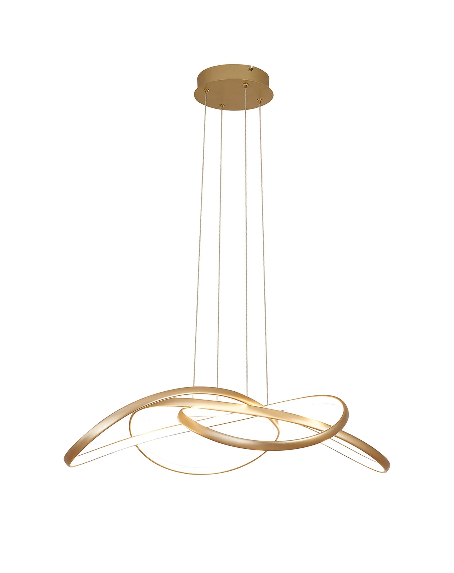 Berte Triac 3000K Dimmable Twisted Pendant- Champagne Gold