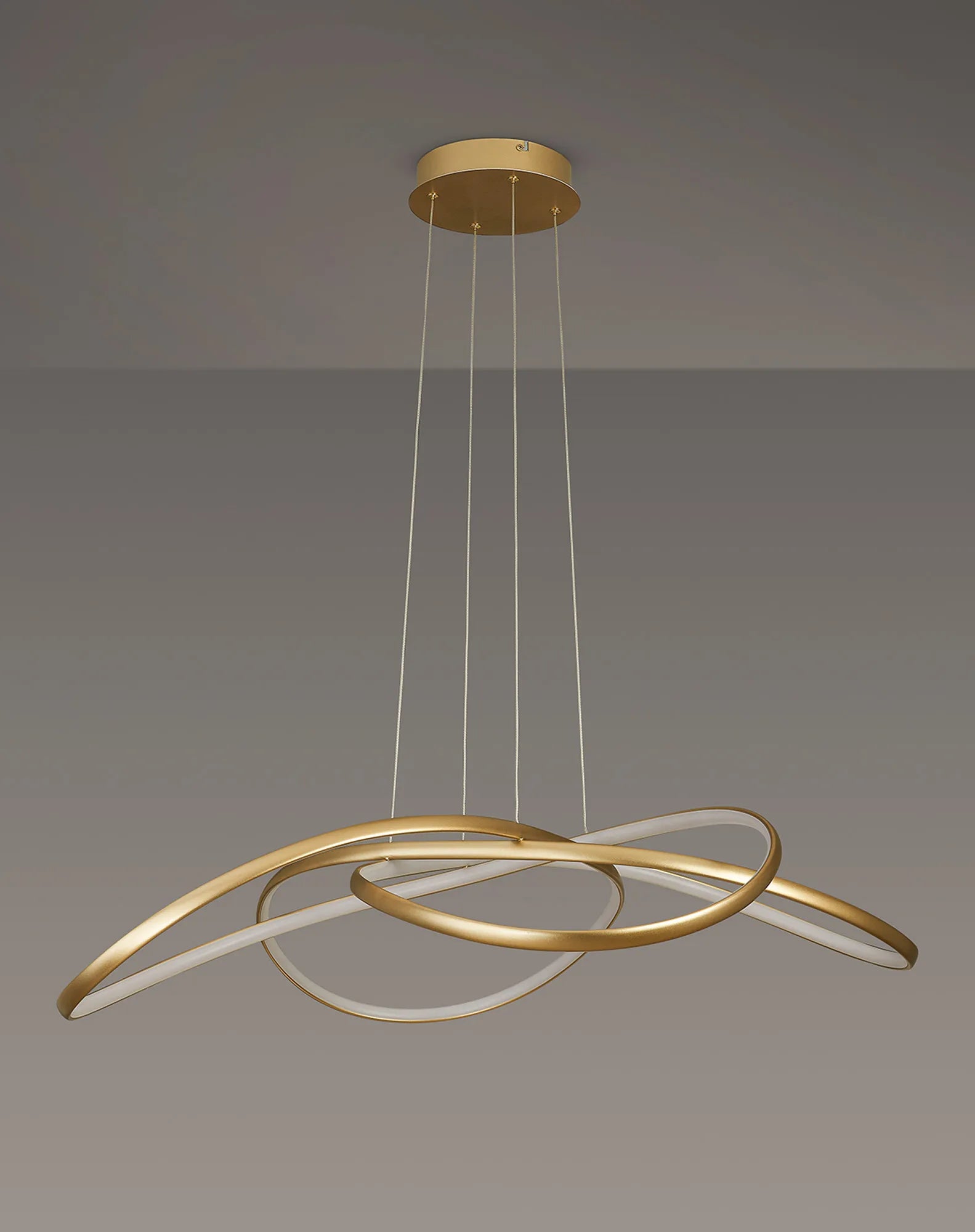 Berte Triac 3000K Dimmable Twisted Pendant- Champagne Gold