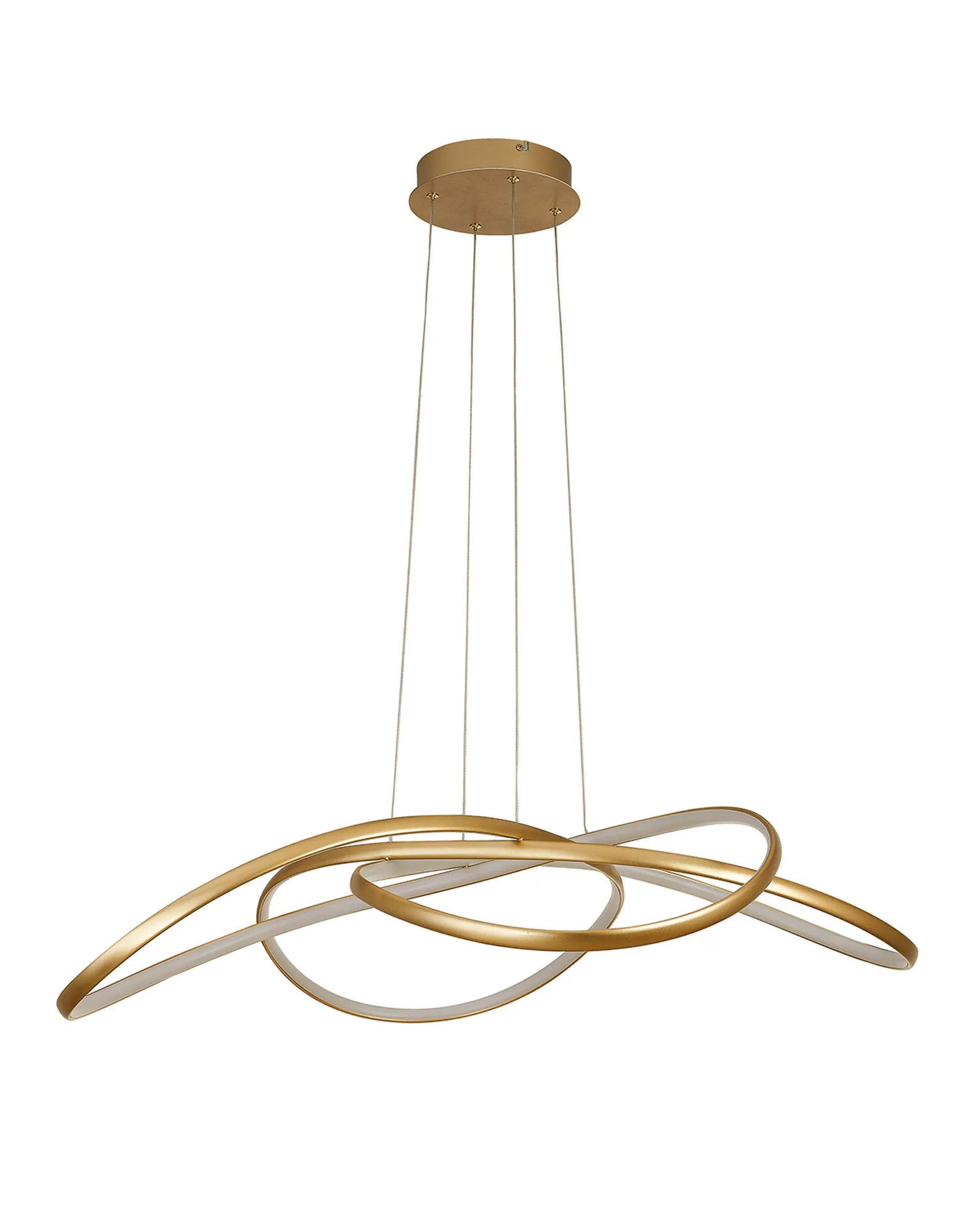 Berte Triac 3000K Dimmable Twisted Pendant- Champagne Gold