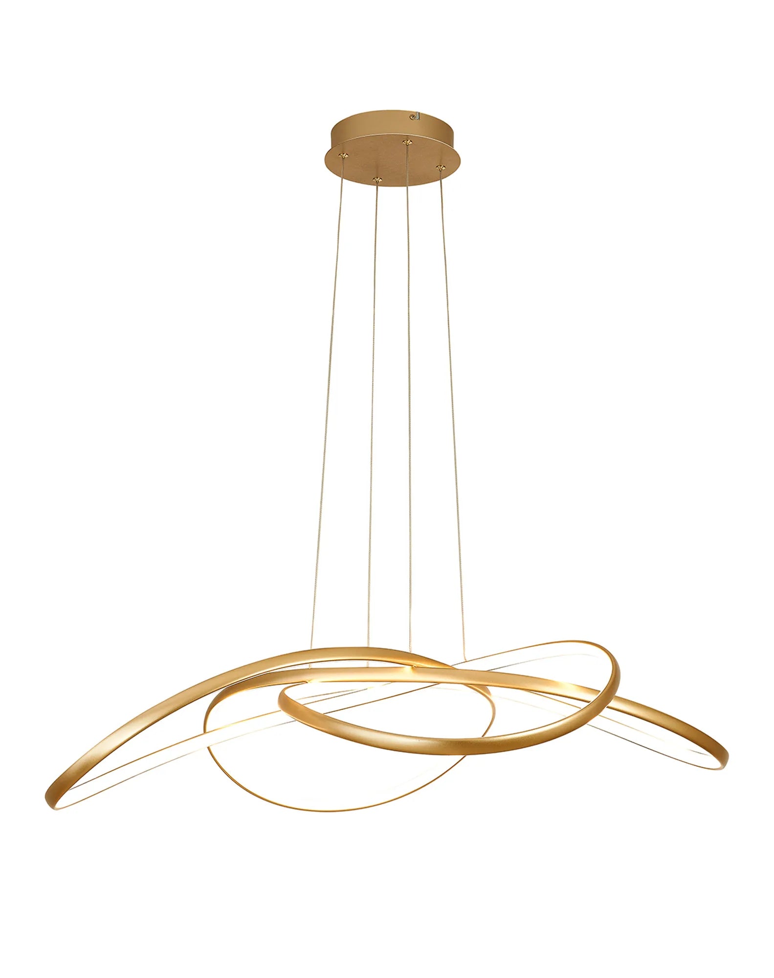 Berte Triac 3000K Dimmable Twisted Pendant- Champagne Gold