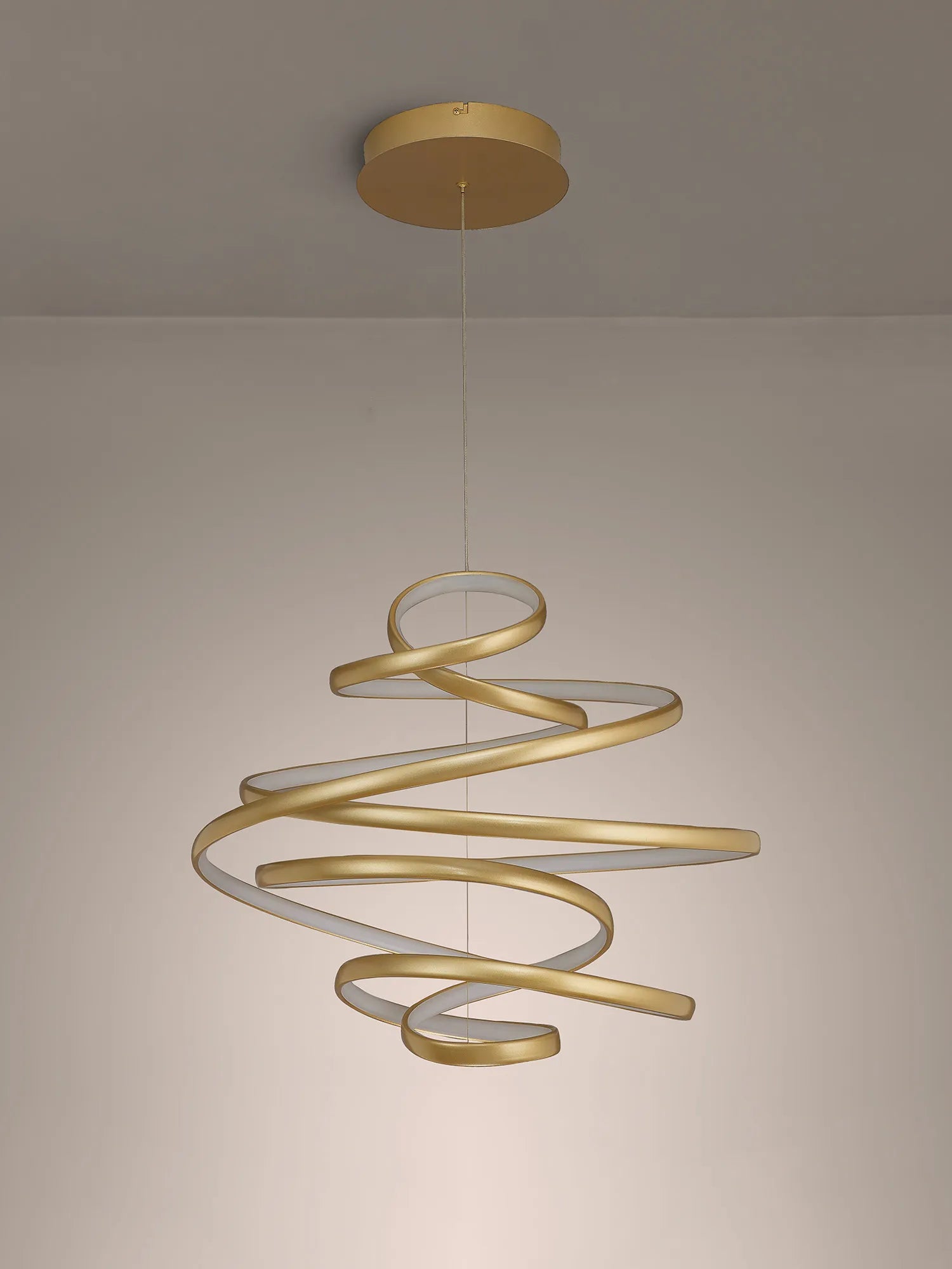 Berte 55cm Triac Dimmable Looped Spiral Pendant