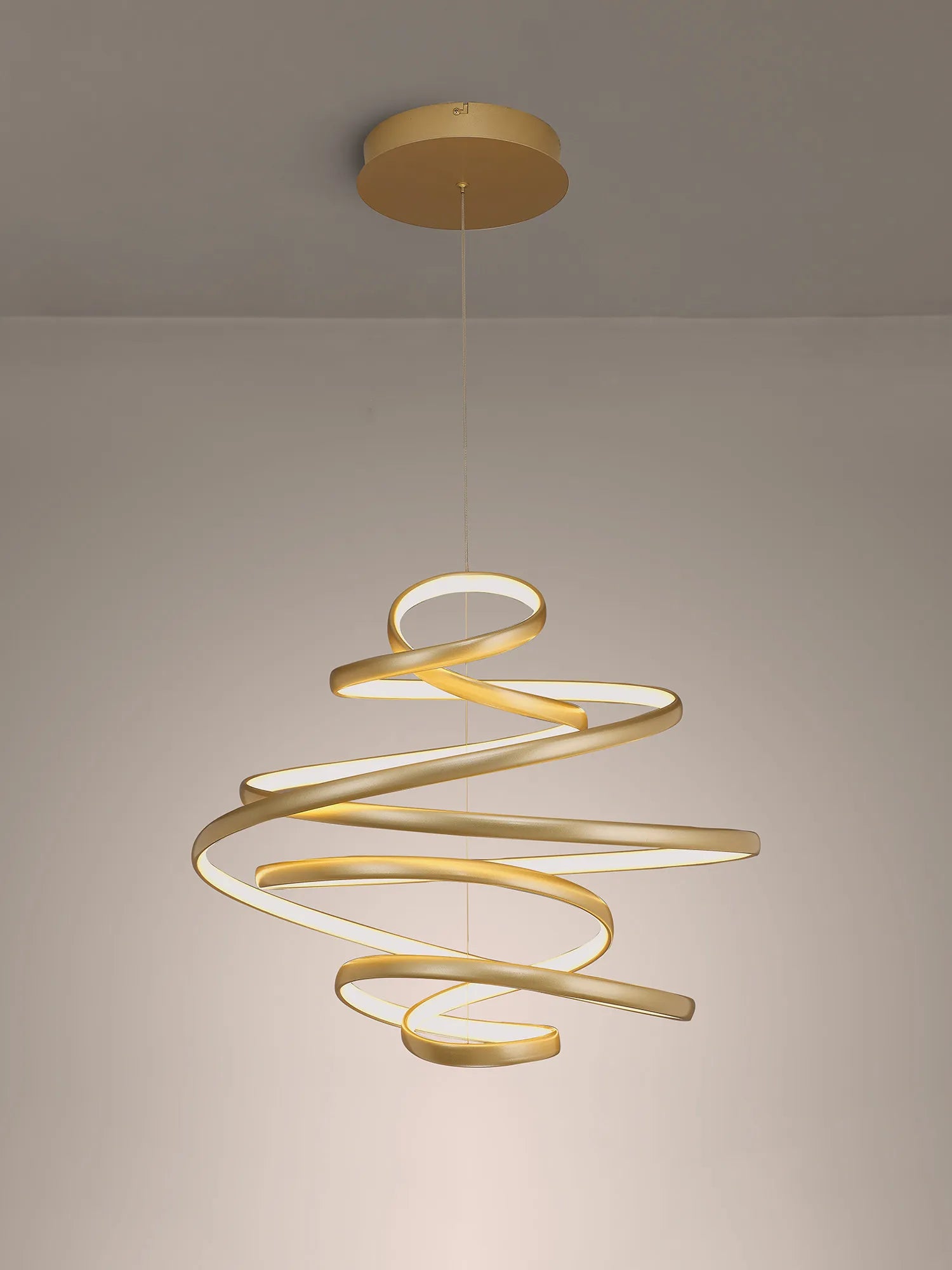 Berte 55cm Triac Dimmable Looped Spiral Pendant