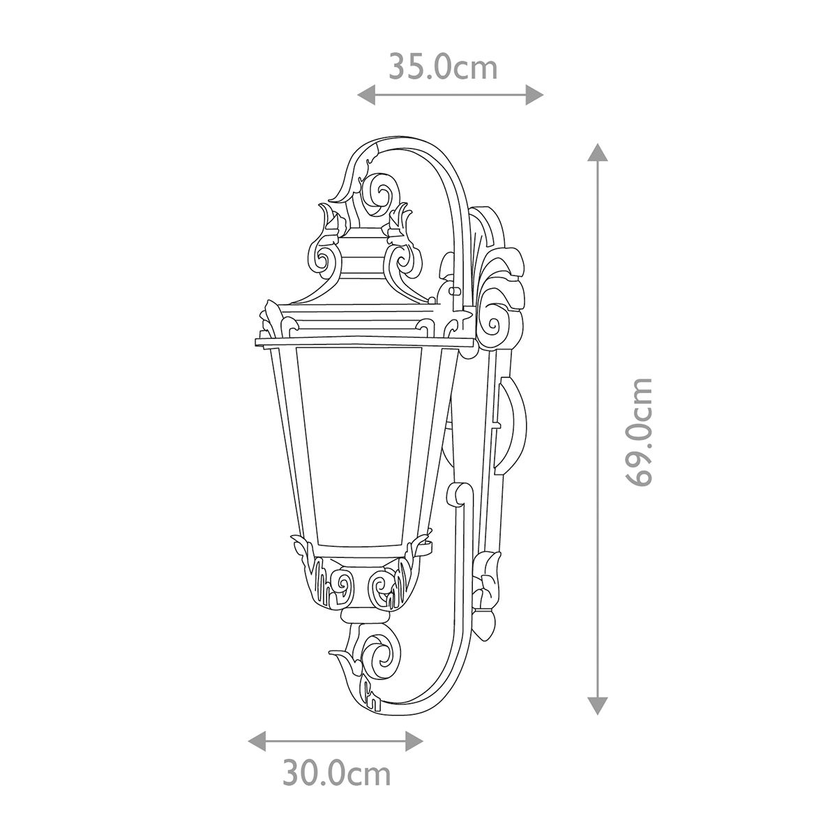 Baltimore 1 Light Medium/Large Outdoor Lantern - Weathered Bronze E27 IP44