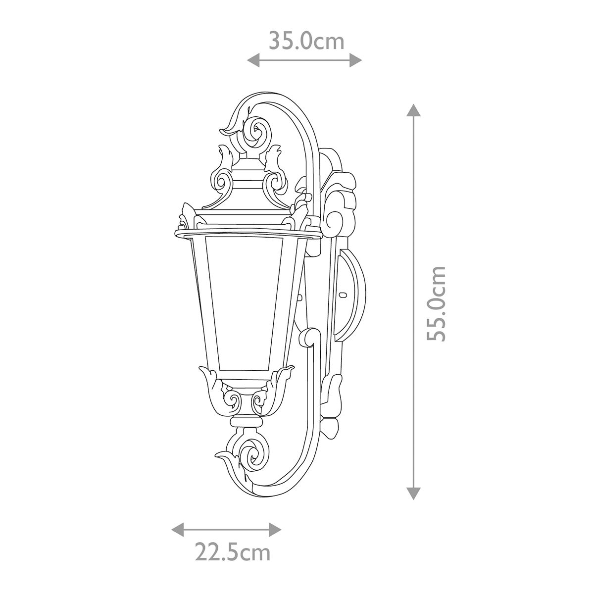 Baltimore 1 Light Medium/Large Outdoor Lantern - Weathered Bronze E27 IP44