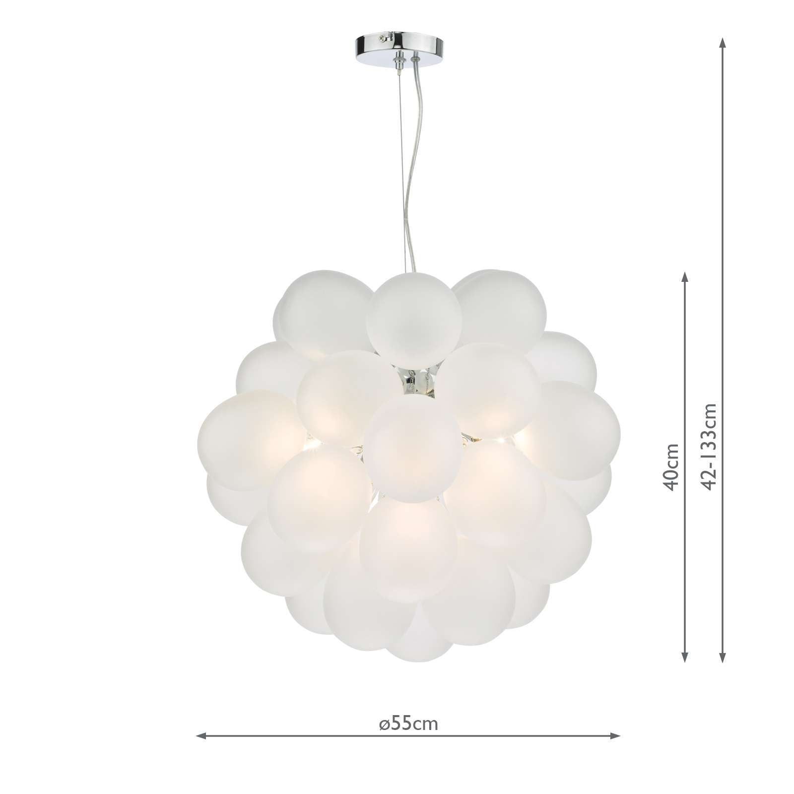 Dar Bubbles 6Lt Centre Ceiling Light - Polished Chrome Finish, IP20