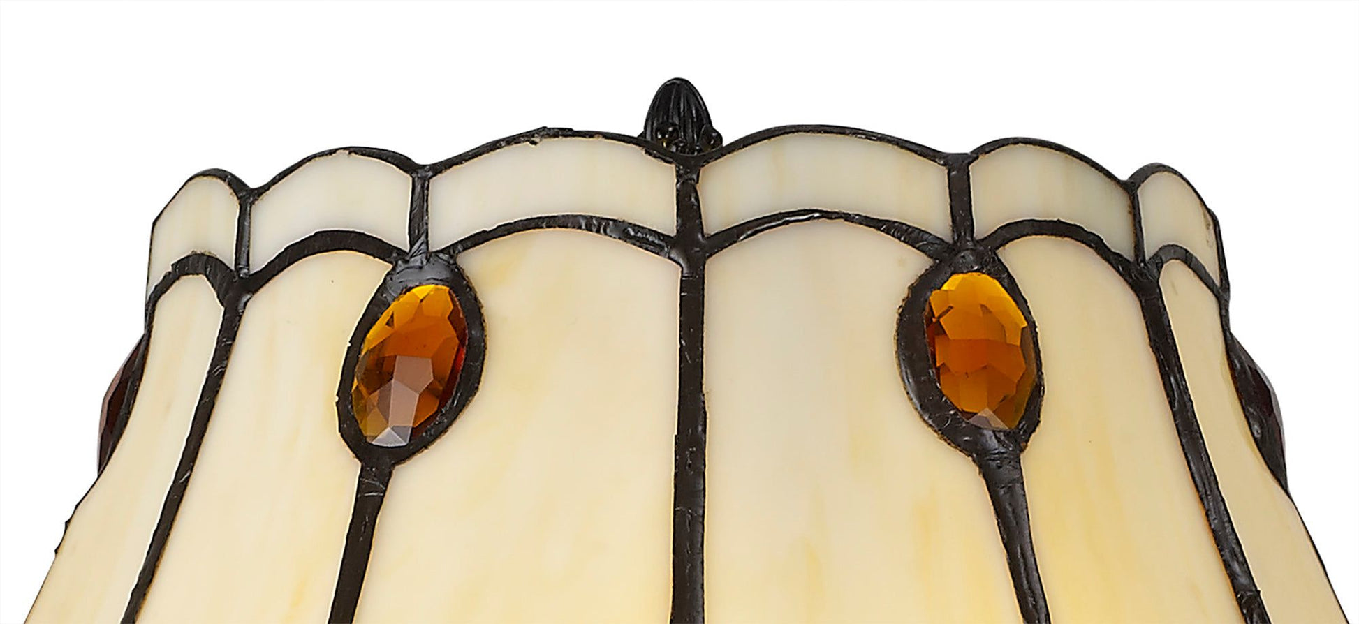 Bunny Tiffany Table Lamp, 2 x E27, Red / Orange / Crystal / Black