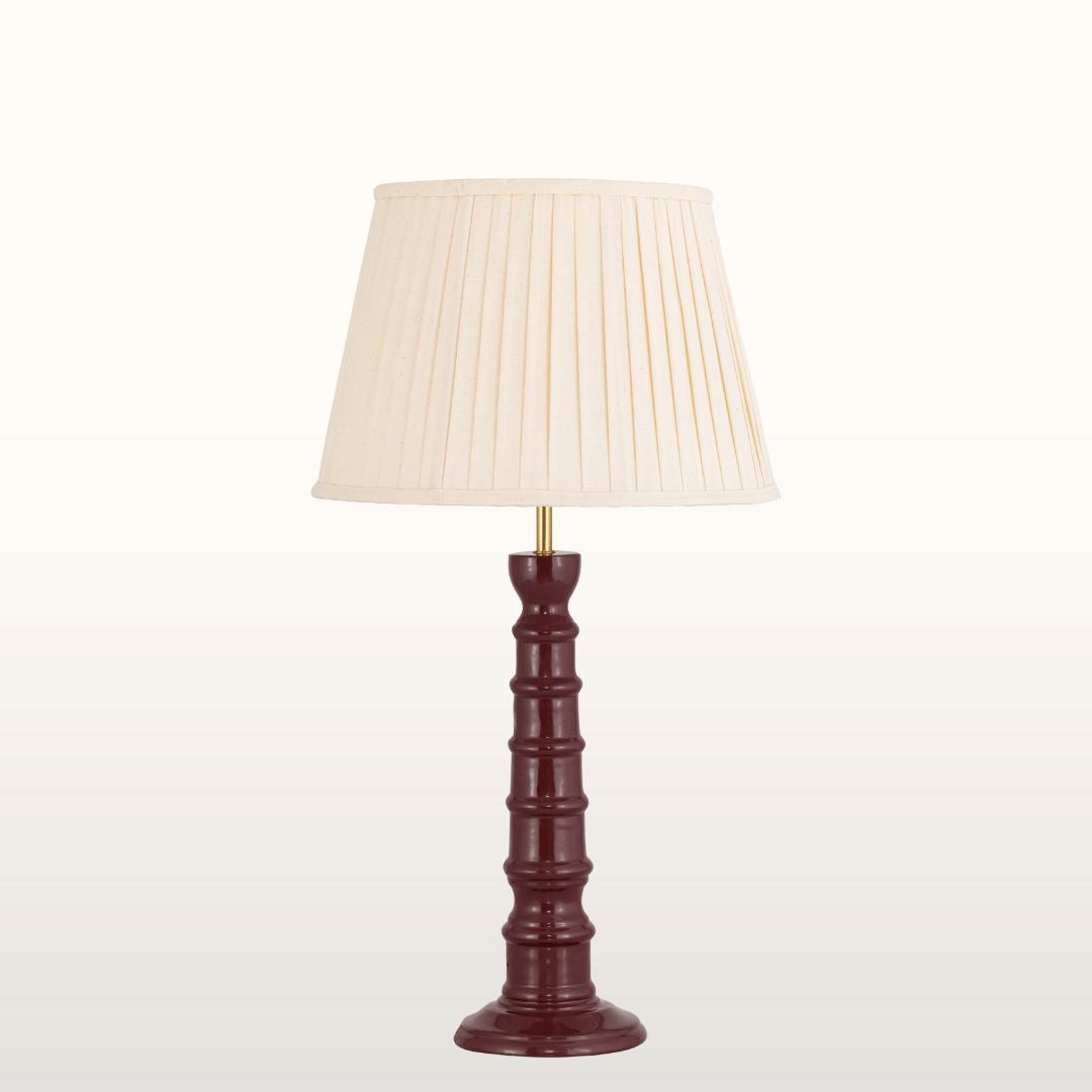 Enamel Table Lamp- Blue/ Burgundy Base w Shades Finishes