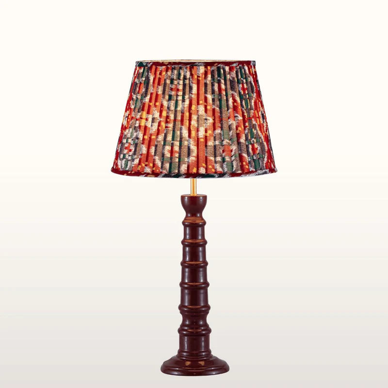 Enamel Table Lamp- Blue/ Burgundy Base w Shades Finishes