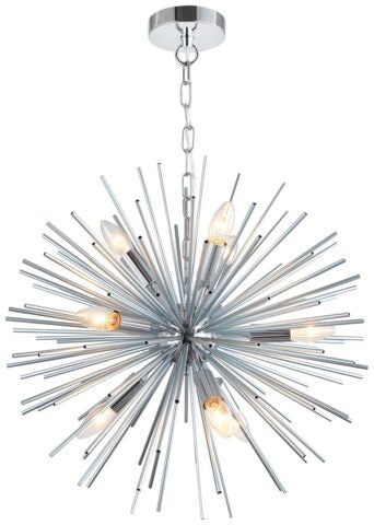 Bursting Star Centre Ceiling Light - Chrome Finish