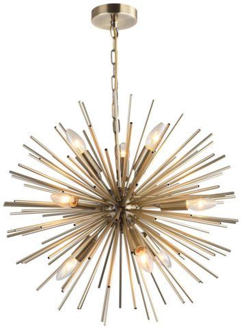 Bursting Star Centre Ceiling Light - Antique Brass Finish