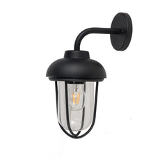 Butler IP44 One Light Black Wall Light