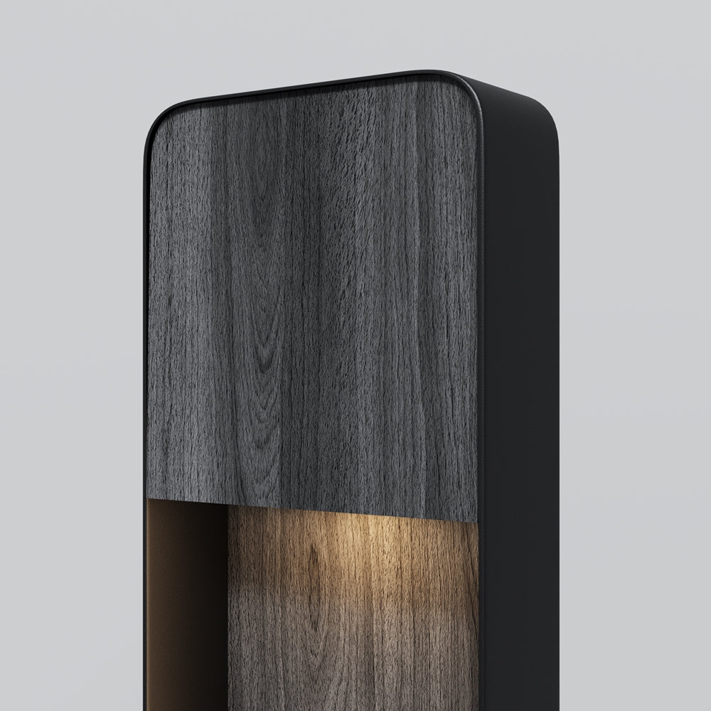 Porte Landscape LED Bollards lighting- Black/ Wood Finish