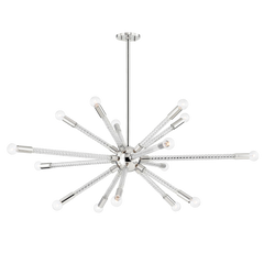 Pippin 15Lt Chandelier- Aged Brass/ Polished Nickel