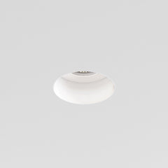 Trimless Slimline Round/Square Fixed Fire-Rated IP65 Bathroom Recessed Ceiling Light - Matt White Finish