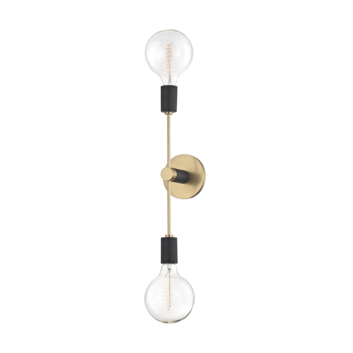 Astrid 2Lt Wall Sconce - Brass & Black
