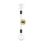Astrid 2Lt Wall Sconce - Brass & Black
