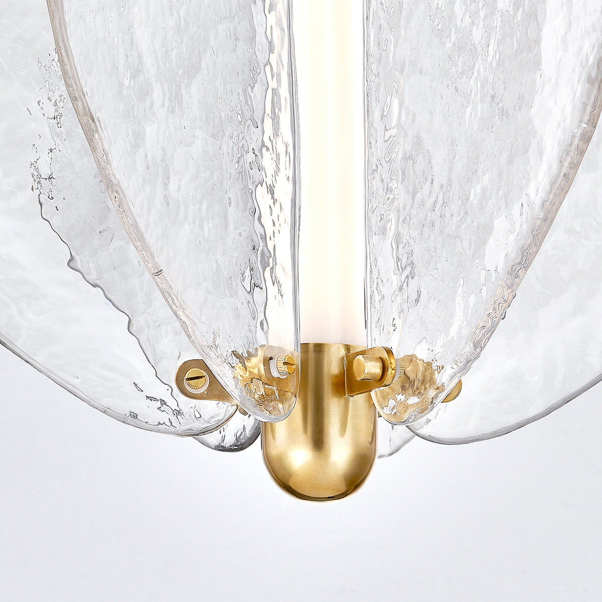Freya LED 1Lt Pendant - Piastre Glass & Brass