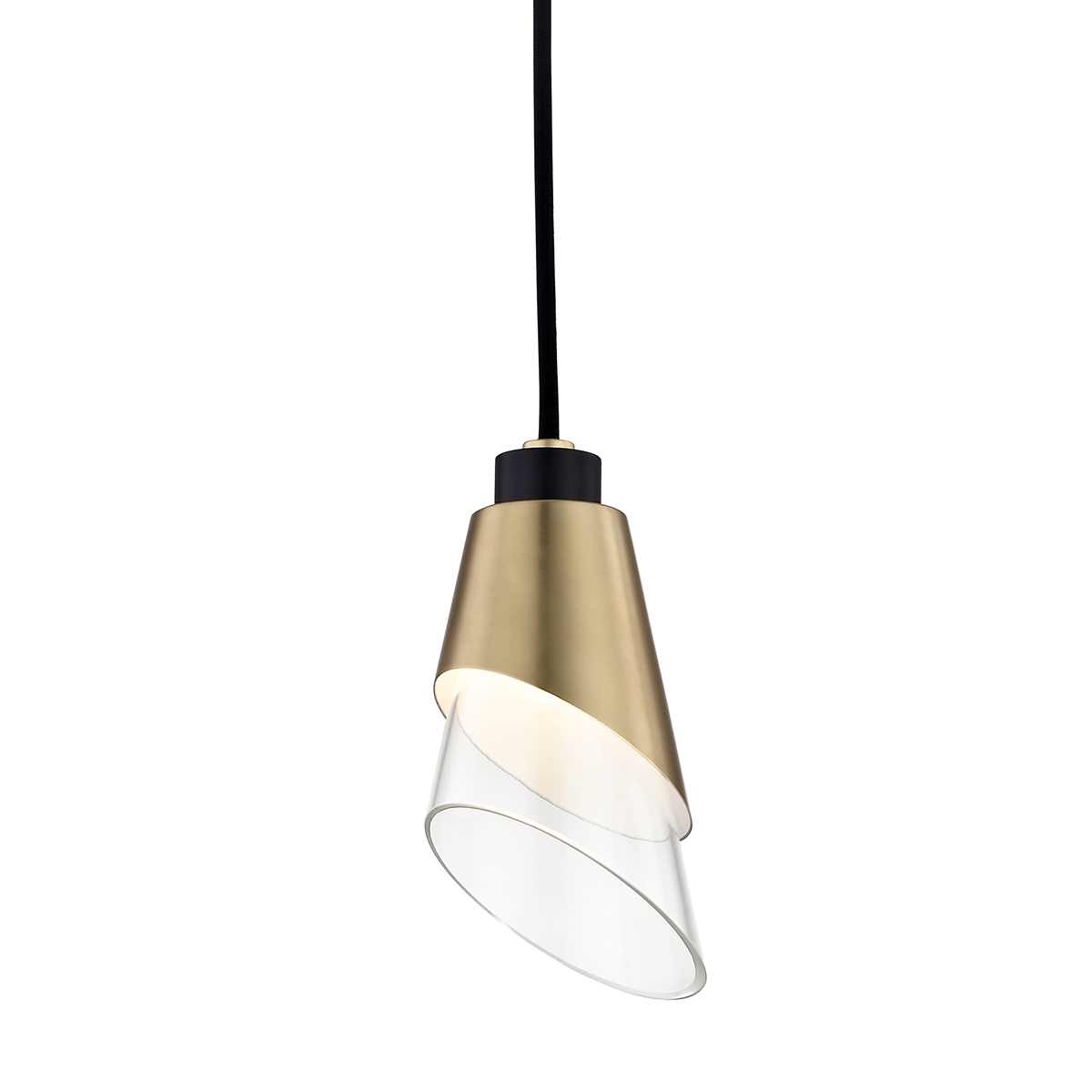 Angie 1Lt Pendant - Brass/Nickel
