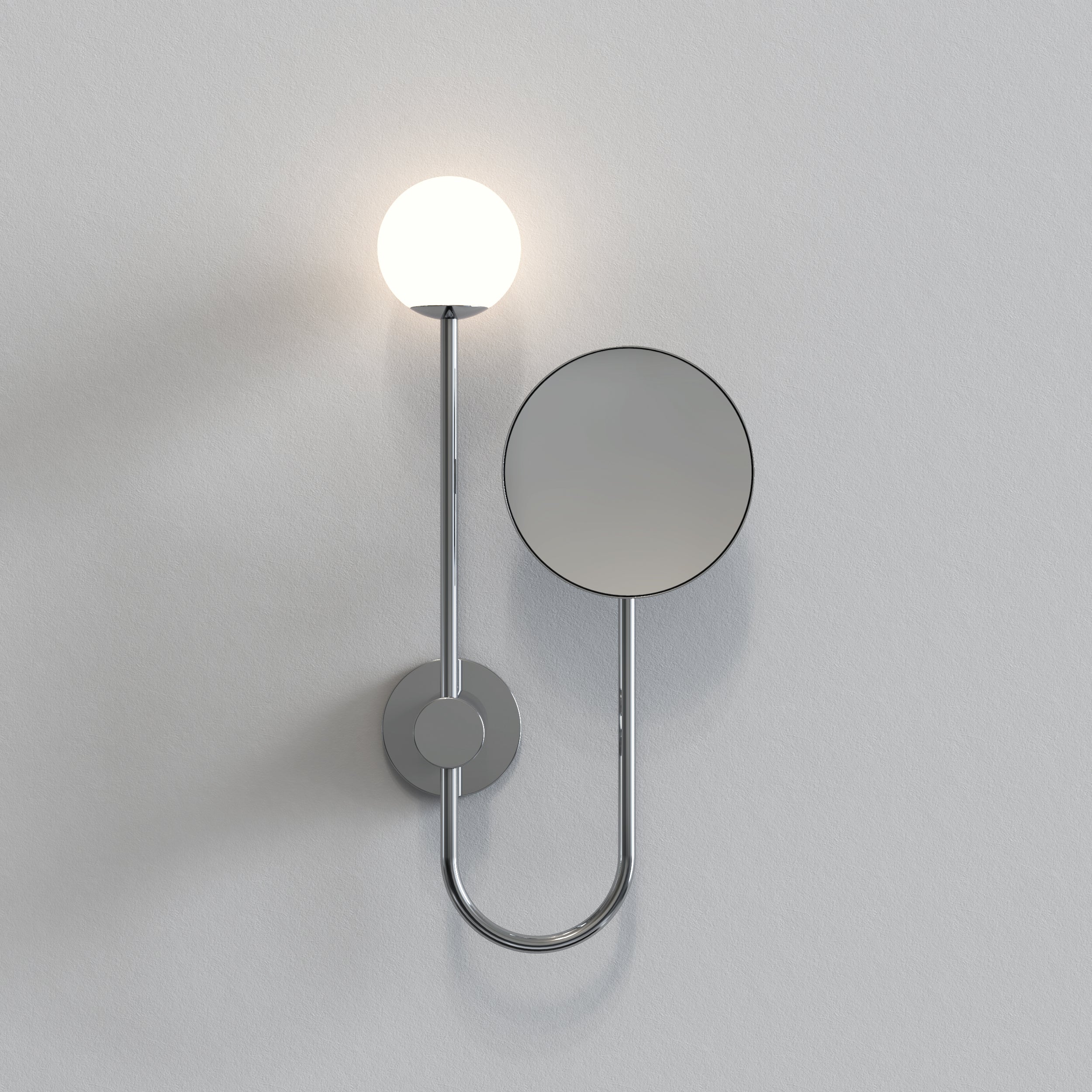 Orb Bathroom Magnifying Mirror- Polished Chrome/ Matt Black