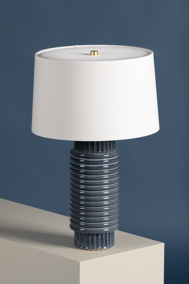 Broderick 1Lt Table Lamp - Grey Blue Ceramic