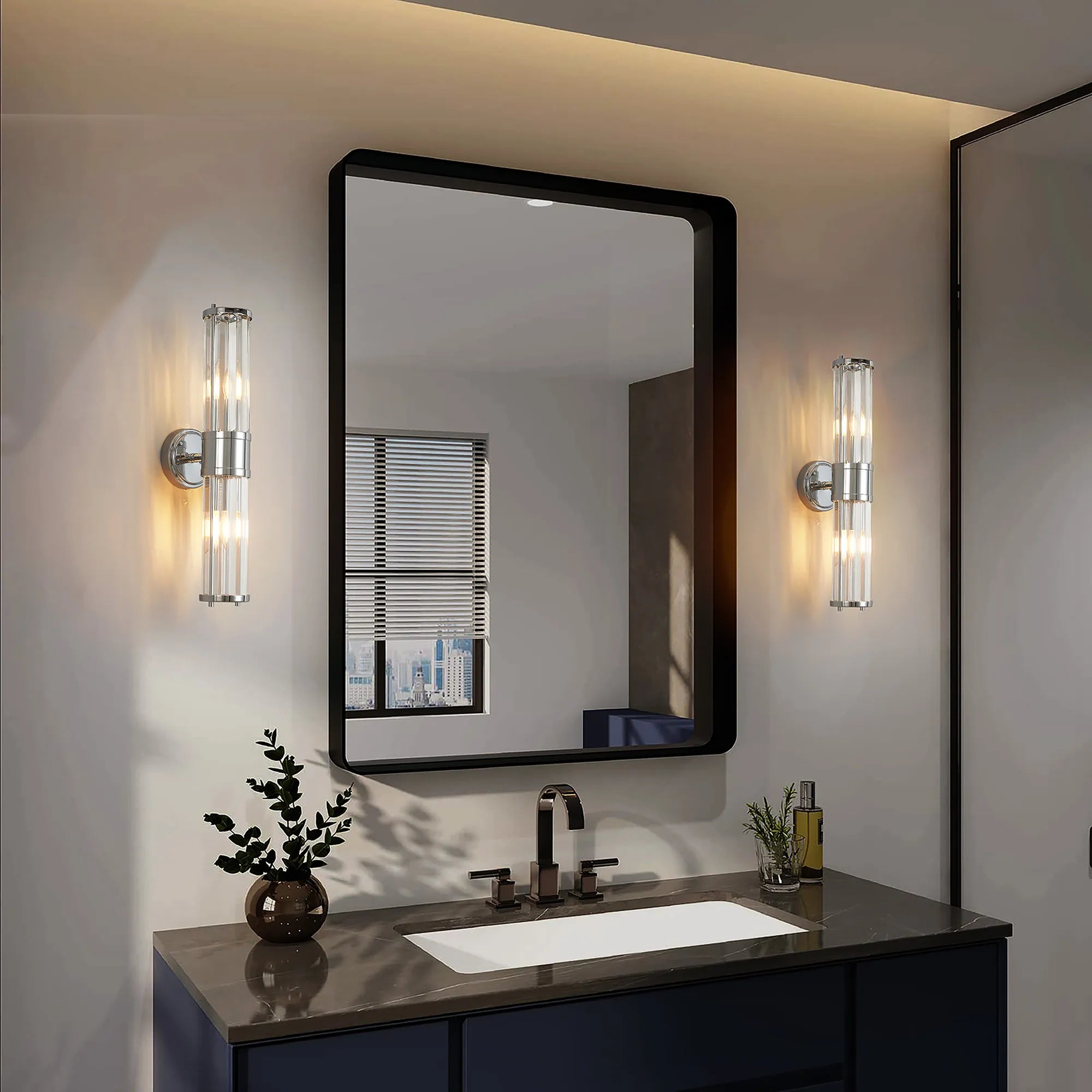 Clarin 2lt Crystal Wall Light- Various Finishes