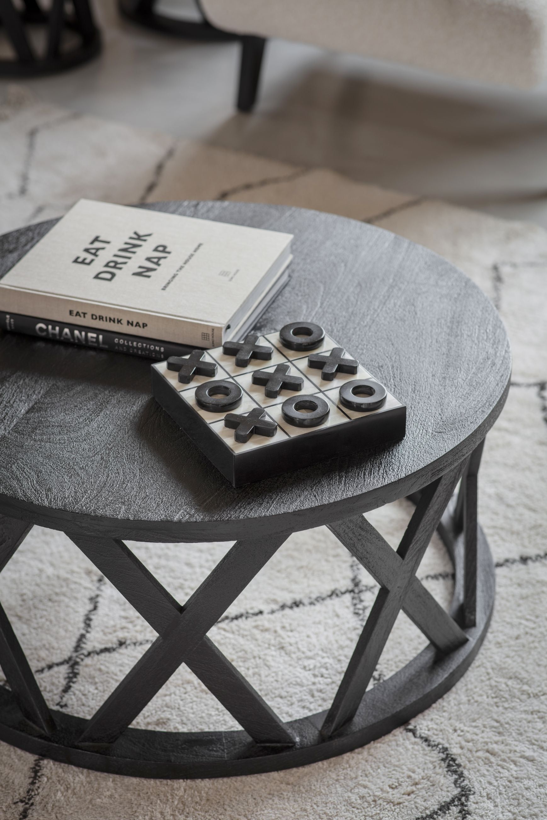 Cali Solid Wooden Coffee Table in Black - Cusack Lighting