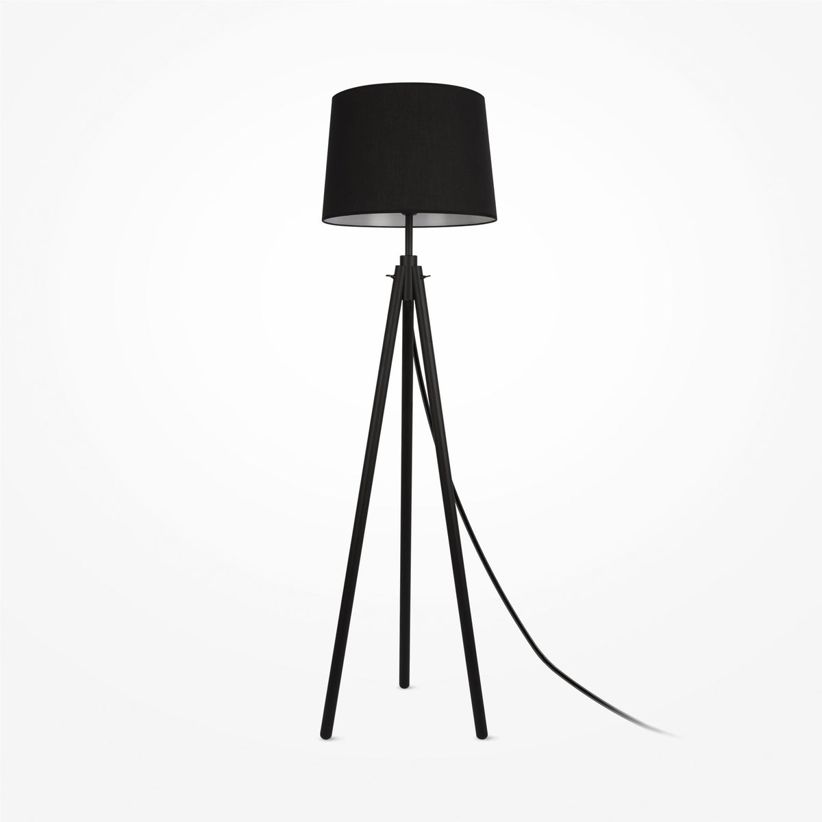 Calvin Floor Lamp - Black/White/Wood