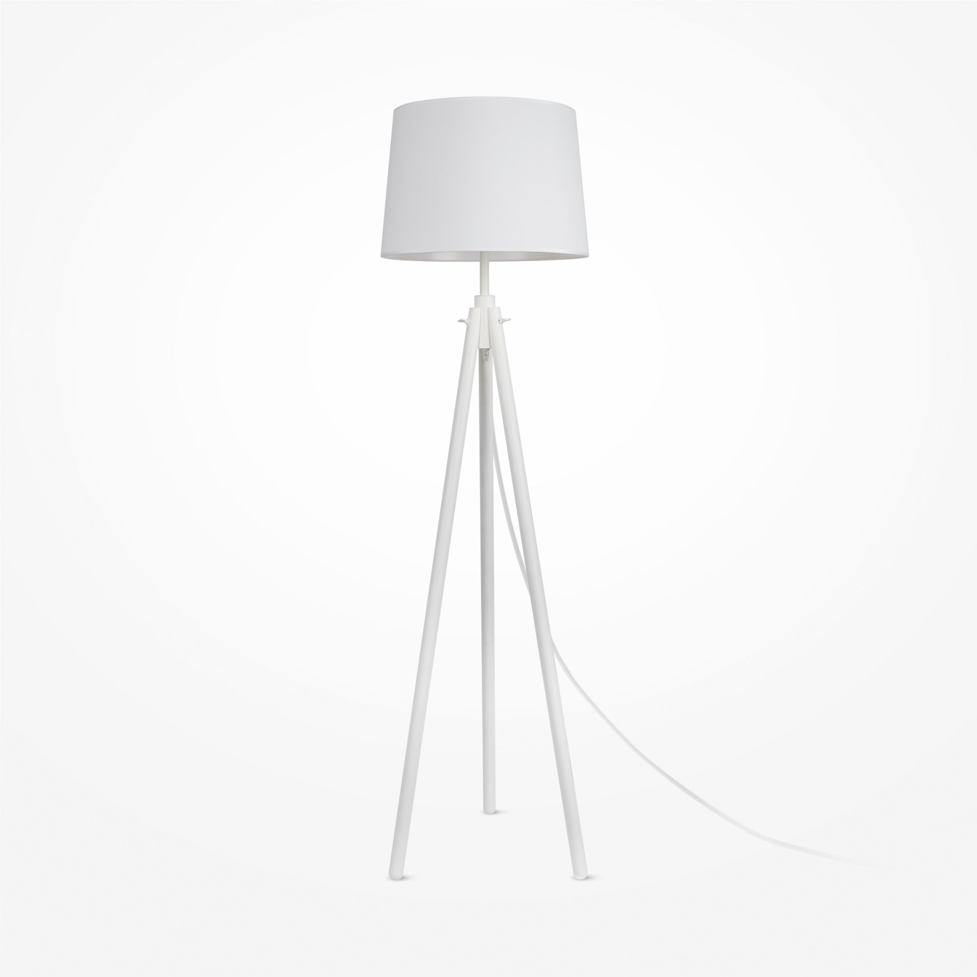 Calvin Floor Lamp - Black/White/Wood