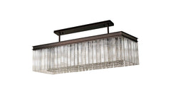 Camden Rectangular Pendant, 11 Light E14, Brown Oxide Item Weight: 15kg