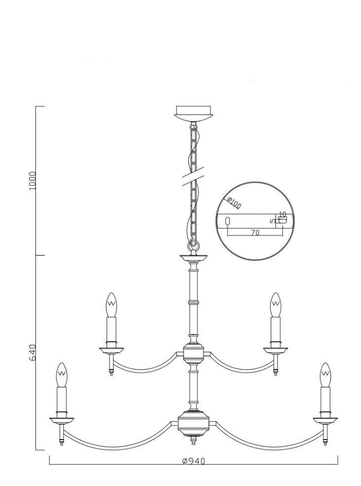 Camilla 3/5/8/18lt Fitting Bronze /Chrome- Finish