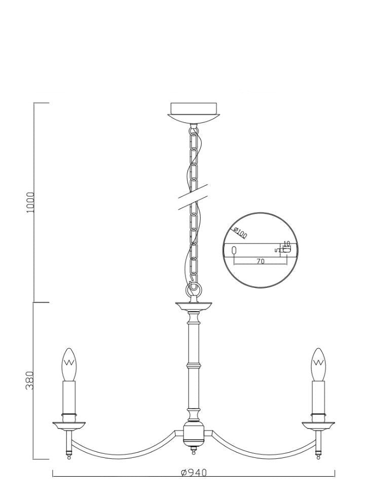Camilla 3/5/8/18lt Fitting Bronze /Chrome- Finish