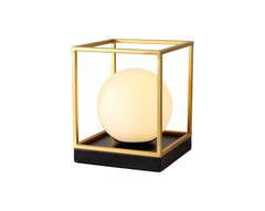 Cannes Table Lamp, 1 Light E14, Matt Black/Painted Gold