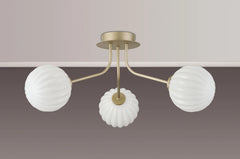 Caledon Semi Flush Light, 3 Light G9- Various Finishes