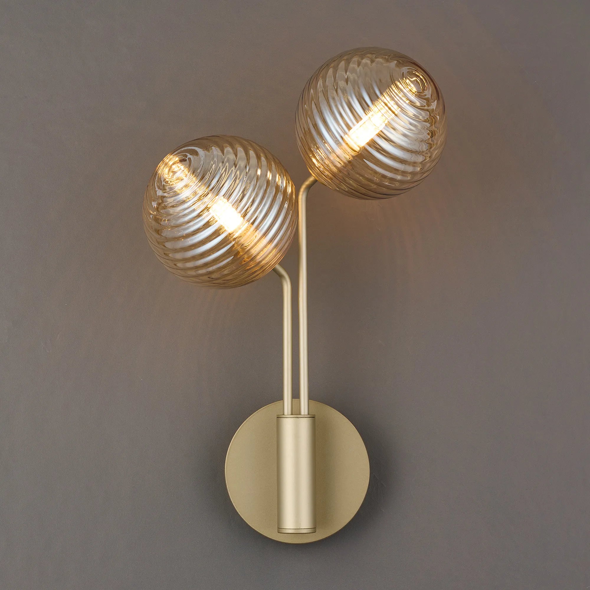 Caledon Wall Light, 2 Light G9, Light Painted Beige- Various Glass Finishes