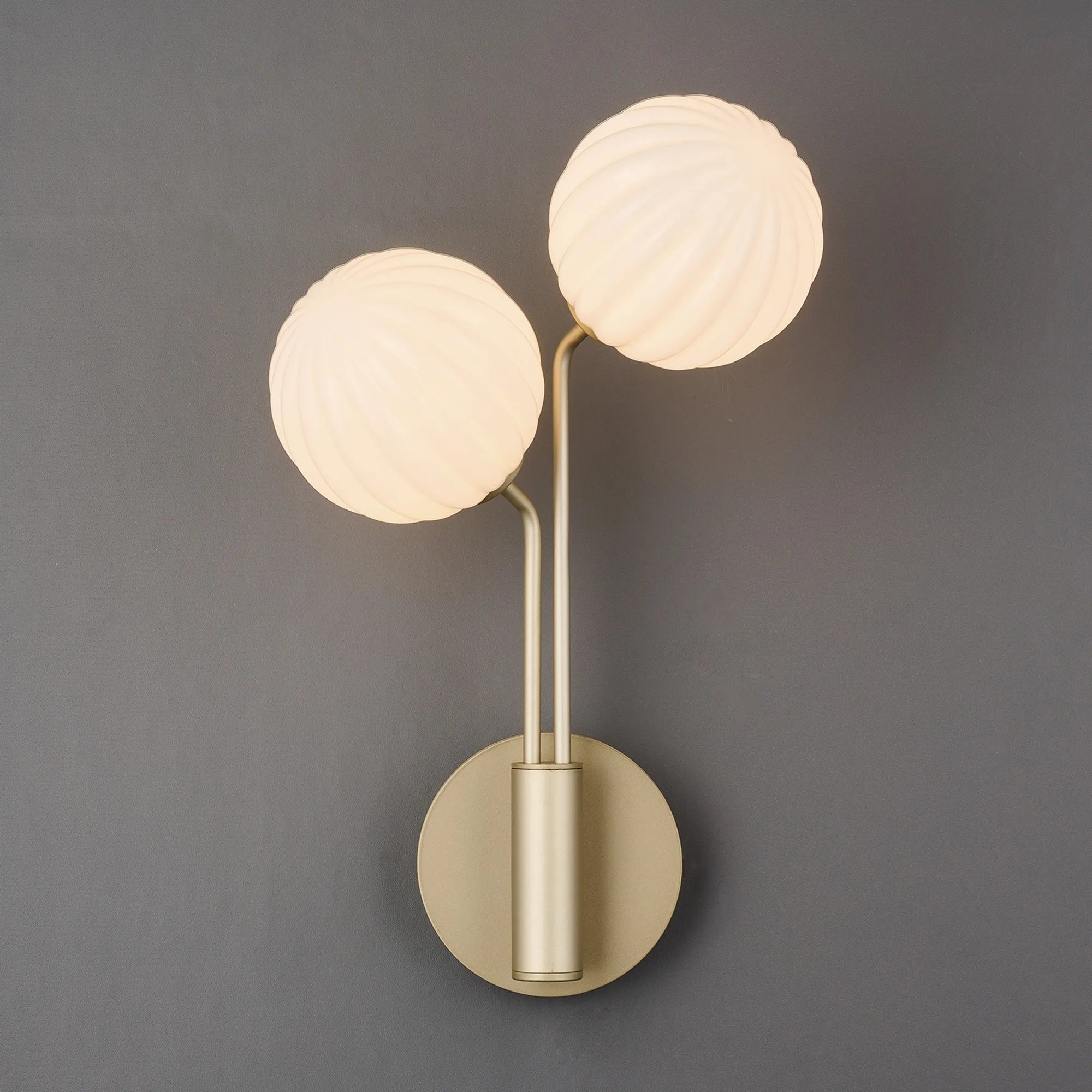 Caledon Wall Light, 2 Light G9, Light Painted Beige- Various Glass Finishes